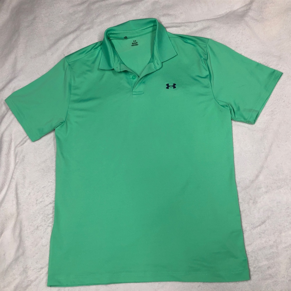 Under Armour EUC Men's Light Green Shortsleeve Polo Shirt size L